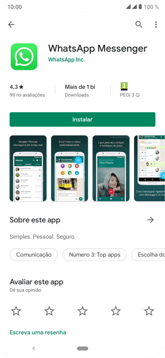Pressione Instalar, e siga as indicações da tela para instalar o app. Pressione Instalar, e siga as indicações da tela para instalar o app.