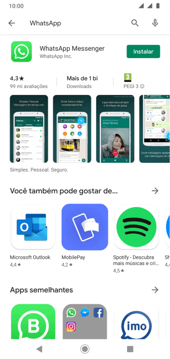 Pressione WhatsApp Messenger. Pressione WhatsApp Messenger.