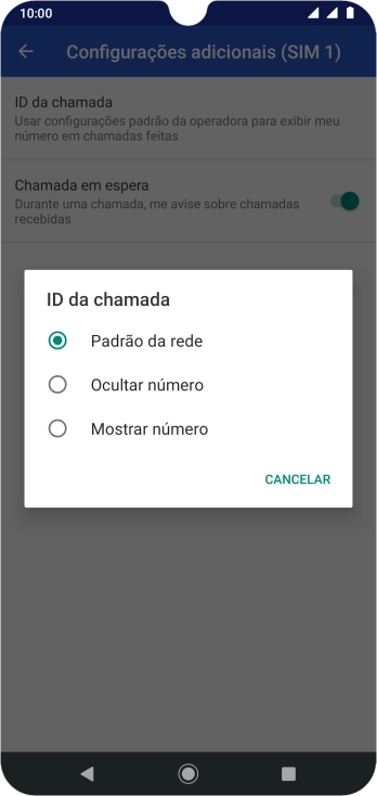 Pressione Mostrar número para ativar a identificação do seu número. Pressione Mostrar número para ativar a identificação do seu número.