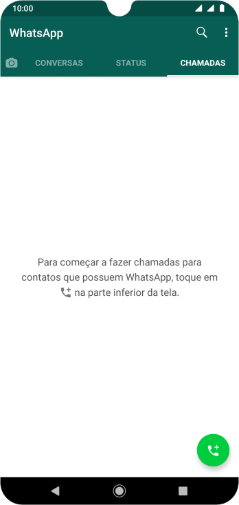 Pressione o ícone de nova chamada. Pressione o ícone de nova chamada.