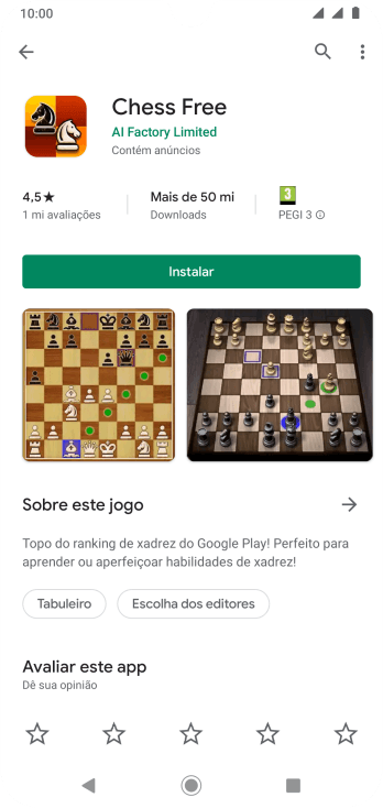 Pressione Instalar, e siga as indicações da tela para instalar o app. Pressione Instalar, e siga as indicações da tela para instalar o app.