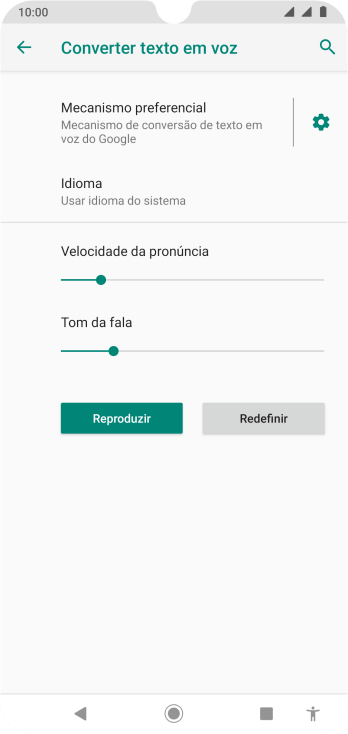Pressione o ícone de configurações, e siga as instruções da tela para selecionar as configurações desejadas. Pressione o ícone de configurações, e siga as instruções da tela para selecionar as configurações desejadas.