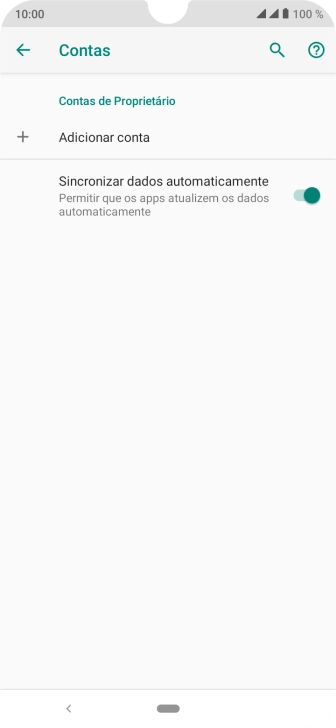 Pressione Adicionar conta. Pressione Adicionar conta.