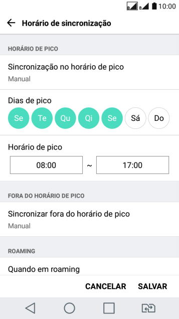 Pressione Sincronização no horário de pico. Pressione Sincronização no horário de pico.