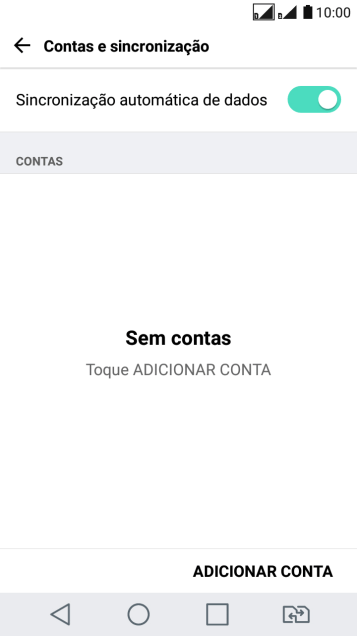 Pressione ADICIONAR CONTA. Pressione ADICIONAR CONTA.