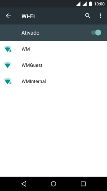 Pressione a rede Wi-Fi desejada. Pressione a rede Wi-Fi desejada.