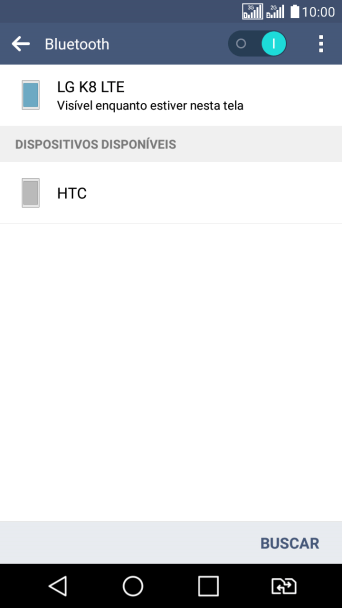 Pressione o dispositivo Bluetooth desejado, e siga as instruções da tela para conectar o dispositivo ao seu celular. Pressione o dispositivo Bluetooth desejado, e siga as instruções da tela para conectar o dispositivo ao seu celular.
