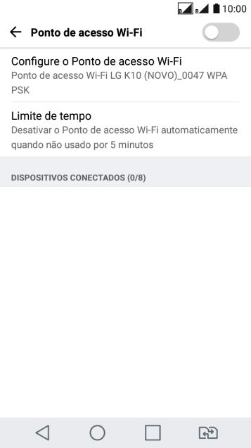 Pressione Configure o Ponto de acesso Wi-Fi. Pressione Configure o Ponto de acesso Wi-Fi.