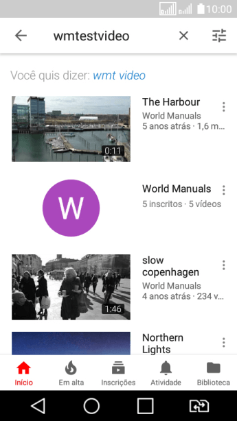 Pressione o vídeo desejado. Pressione o vídeo desejado.