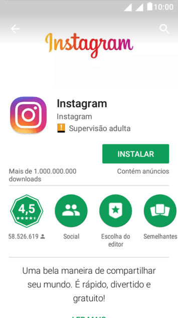 Pressione INSTALAR, e siga as indicações da tela para instalar o app. Pressione INSTALAR, e siga as indicações da tela para instalar o app.