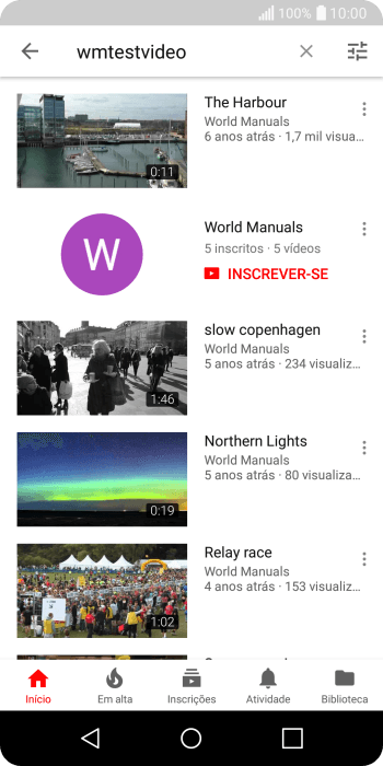 Pressione o vídeo desejado. Pressione o vídeo desejado.