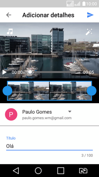 Escreva o texto desejado, e pressione o ícone de upload. Escreva o texto desejado, e pressione o ícone de upload.
