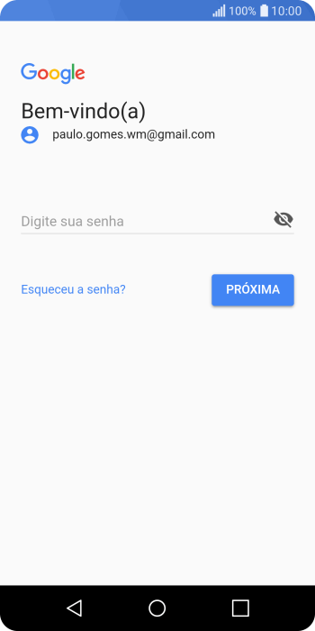 Pressione Digite sua senha, e digite a senha da sua conta Google. Pressione Digite sua senha, e digite a senha da sua conta Google.