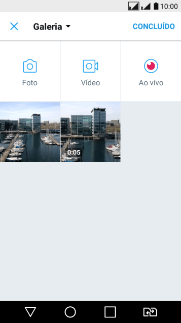Pressione a foto ou o vídeo desejado. Pressione a foto ou o vídeo desejado.