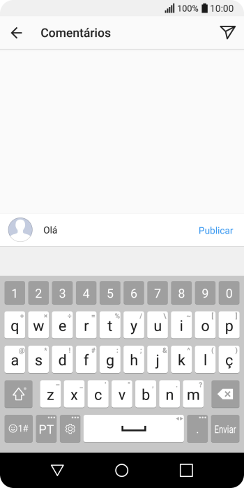 Digite o texto desejado, e pressione Publicar. Digite o texto desejado, e pressione Publicar.