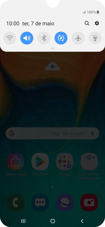 Pressione o ícone de configurações. Pressione o ícone de configurações.