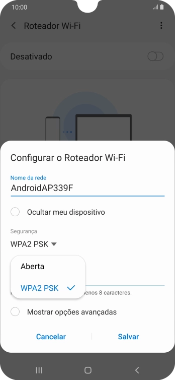 Pressione WPA2 PSK para proteger seu Roteador Wi-Fi com uma senha. Pressione WPA2 PSK para proteger seu Roteador Wi-Fi com uma senha.