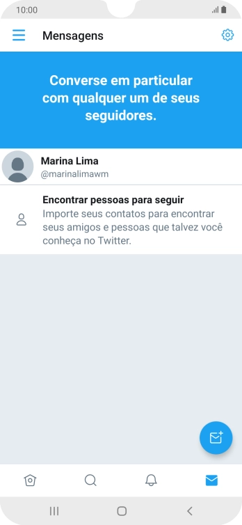 Pressione o ícone de nova mensagem. Pressione o ícone de nova mensagem.