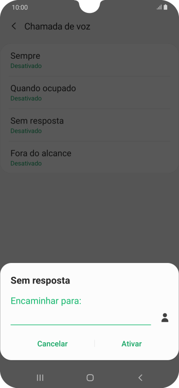 Digite o número desejado, e pressione Ativar. Digite o número desejado, e pressione Ativar.