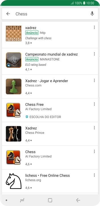 Pressione o app desejado. Pressione o app desejado.