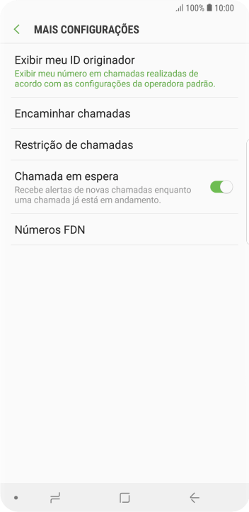 Pressione Restrição de chamadas. Pressione Restrição de chamadas.