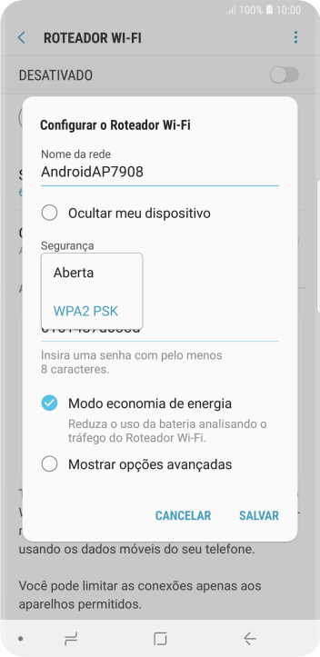 Pressione WPA2 PSK para proteger seu Roteador Wi-Fi com uma senha. Pressione WPA2 PSK para proteger seu Roteador Wi-Fi com uma senha.