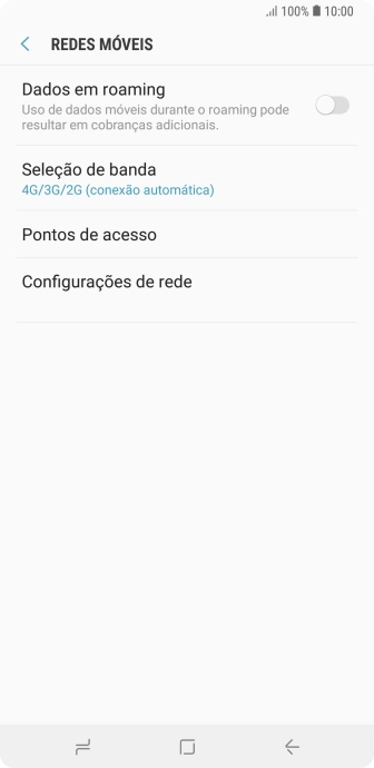 Pressione Seleção de banda. Pressione Seleção de banda.