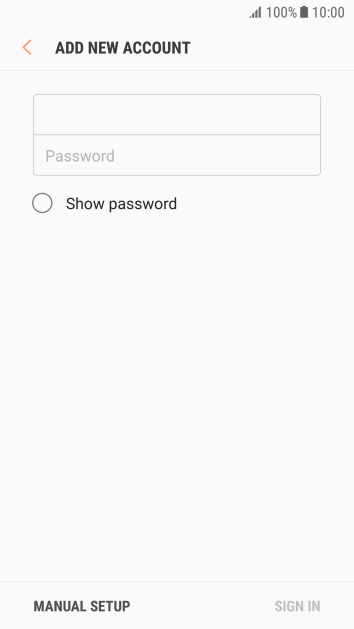 Press Password and key in the password for your email account. Press Password and key in the password for your email account.