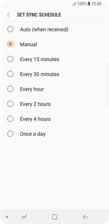 Press the required setting. Press the required setting.