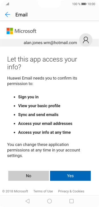 If this screen is displayed, you email account has been recognised and set up automatically. Follow the instructions on the screen to key in more information and finish setting up your phone. If this screen is displayed, you email account has been recognised and set up automatically. Follow the instructions on the screen to key in more information and finish setting up your phone.