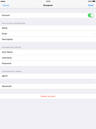 Press SMTP. Press SMTP.