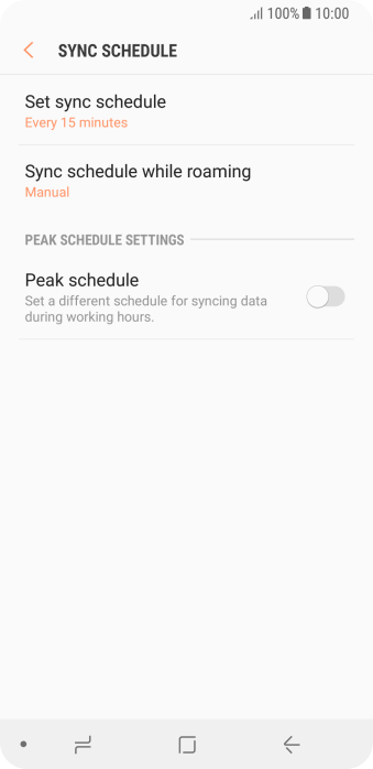 Press Set sync schedule. Press Set sync schedule.