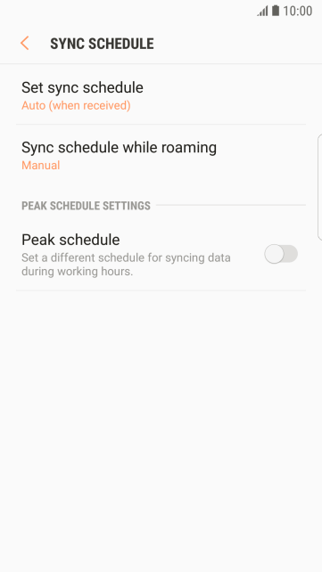 Press Set sync schedule. Press Set sync schedule.
