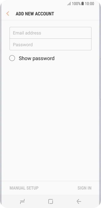 Press Email address and key in your email address. Press Email address and key in your email address.