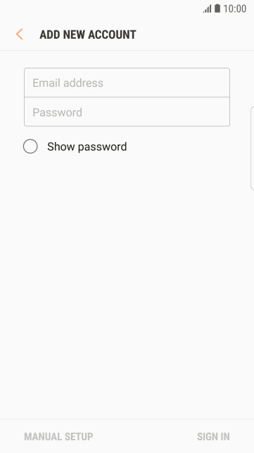 Press Email address and key in your email address. Press Email address and key in your email address.