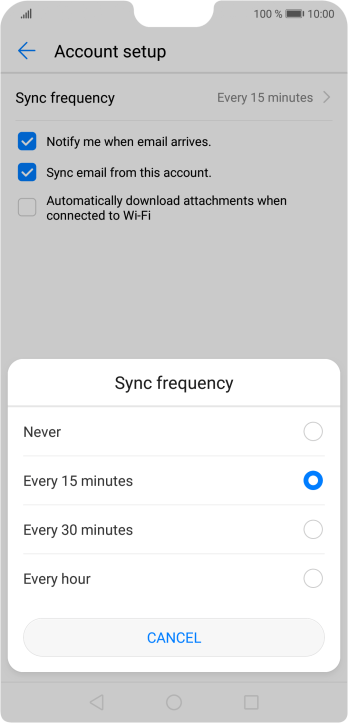 Press the required setting. Press the required setting.
