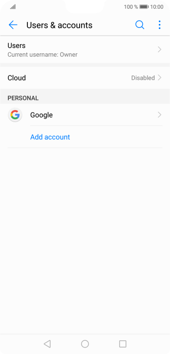 Press Add account. Press Add account.