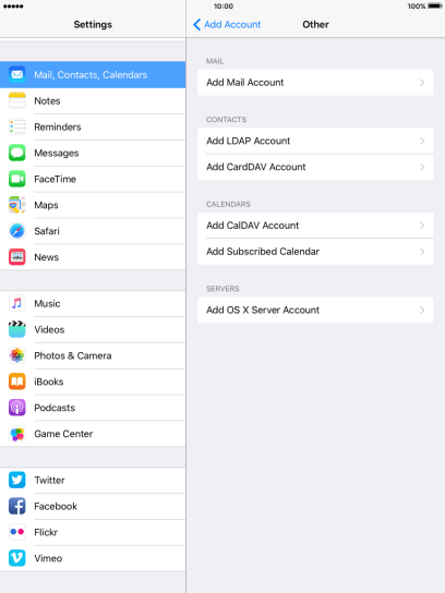 Press Add Mail Account. Press Add Mail Account.