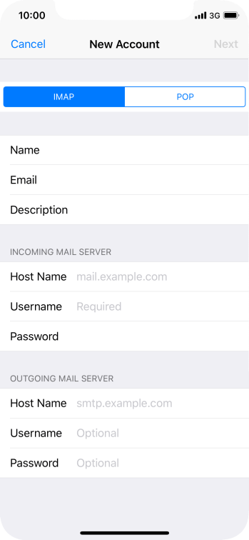 Press IMAP. Press IMAP.