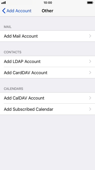 Press Add Mail Account. Press Add Mail Account.