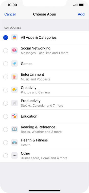 Press the required categories. Press the required categories.