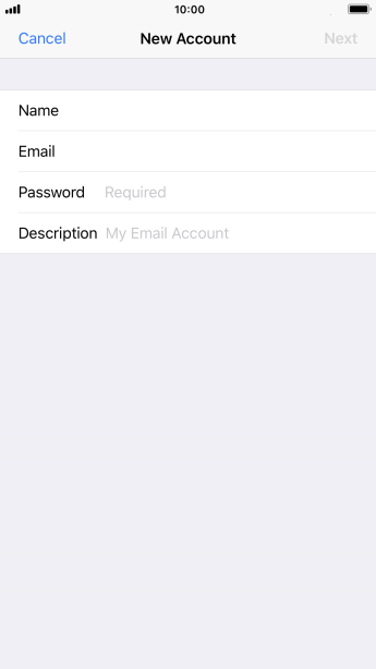 Press Password and key in the password for your email account. Press Password and key in the password for your email account.