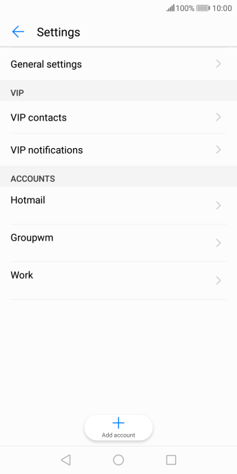 Press the required email account. Press the required email account.