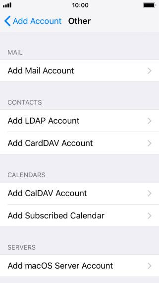 Press Add Mail Account. Press Add Mail Account.