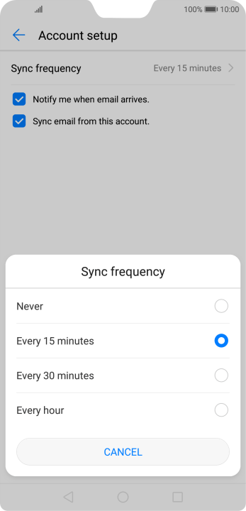 Press the required setting. Press the required setting.