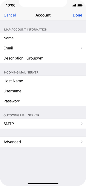 Press SMTP. Press SMTP.