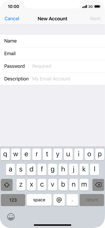 Press Password and key in the password for your email account. Press Password and key in the password for your email account.
