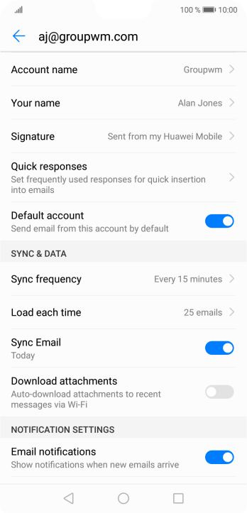 Press Account name and key in the required name. Press Account name and key in the required name.