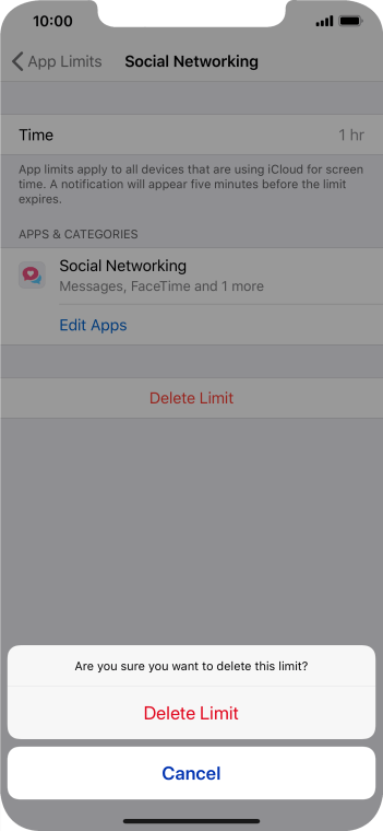 Press Delete Limit. Press Delete Limit.