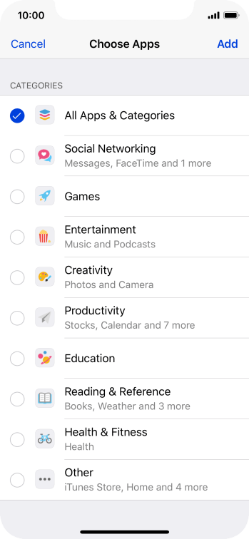 Press the required categories. Press the required categories.